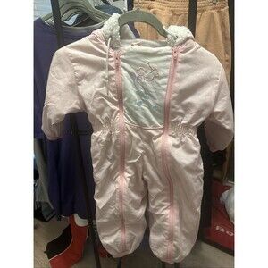 Vintage Tumble Togs Snowsuit 24m Pink With Bird Embroidery Made In Korea